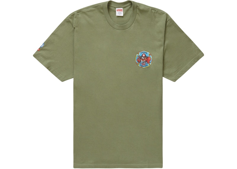 Supreme FDNY Engine 9 Tee Light Olijf