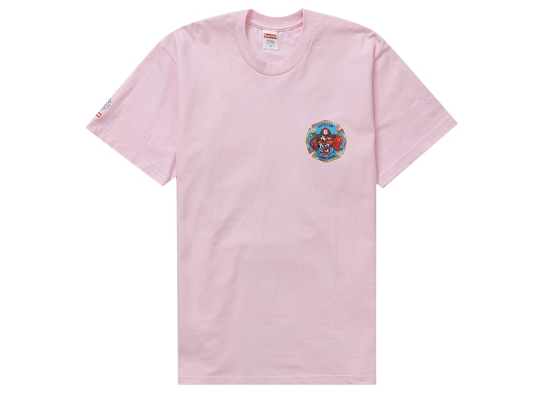 Supreme FDNY Engine 9 Tee Light Roze
