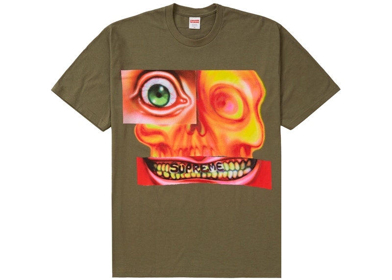 Supreme Face Tee Light Olijf