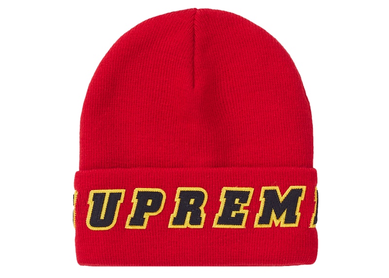 Supreme Felt Logo Beanie Rood