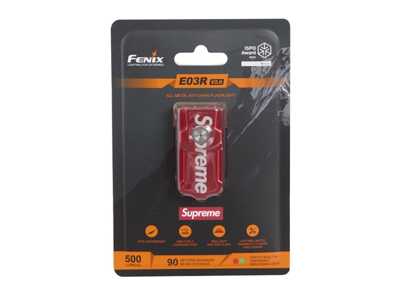 Supreme Fenix E03R Flashlight Keychain Rood