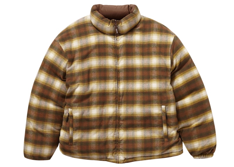 Supreme Flannel Reversible Puffer Jacket Bruin