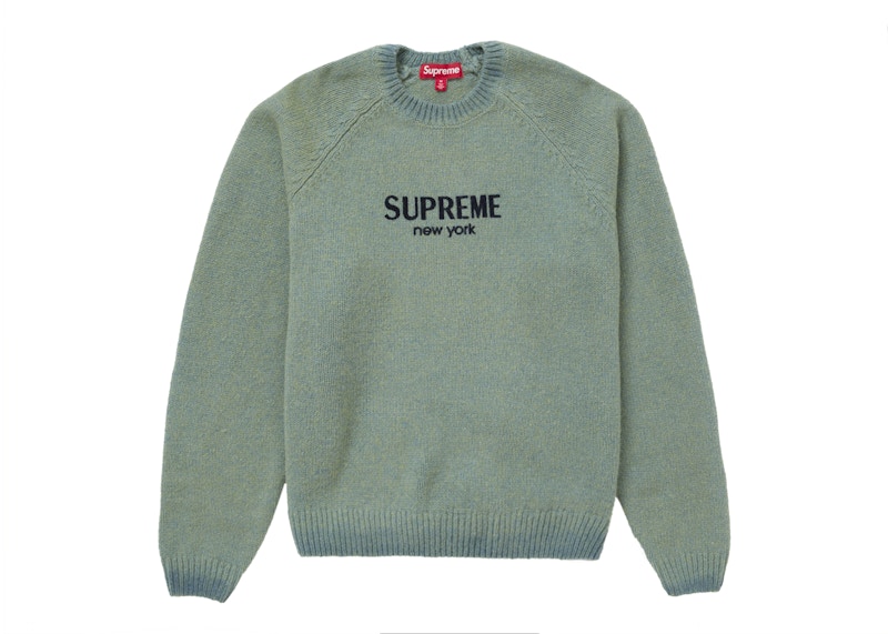 Supreme Flocked Logo Sweater Groen