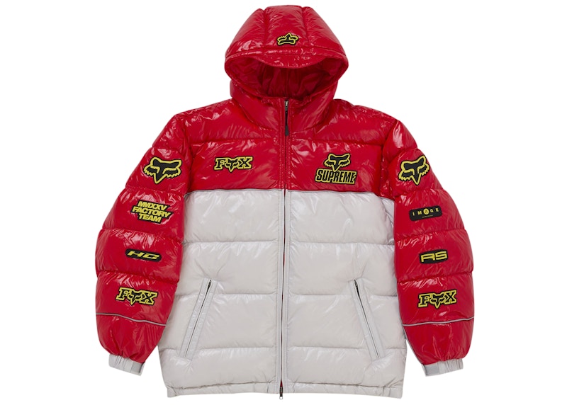 Supreme Fox Racing Shiny Down Puffer Jacket Wit