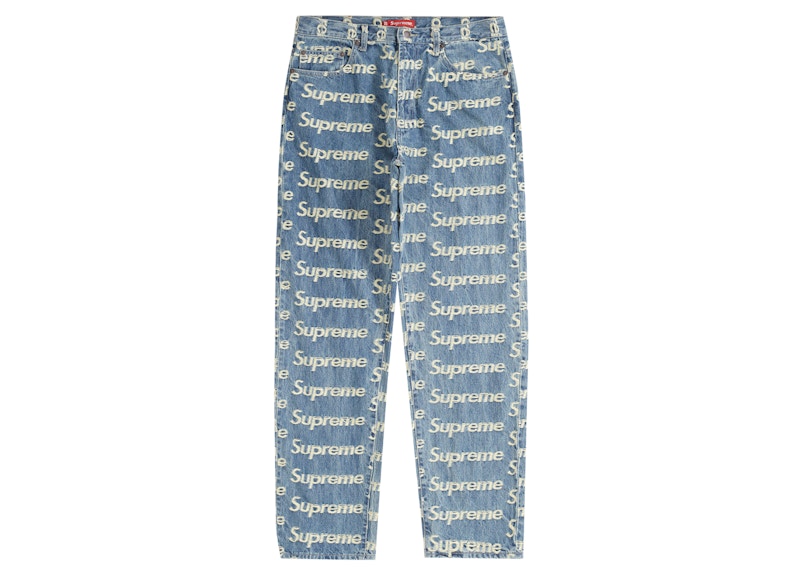 Supreme Frayed Logos Regular Jean Blauw