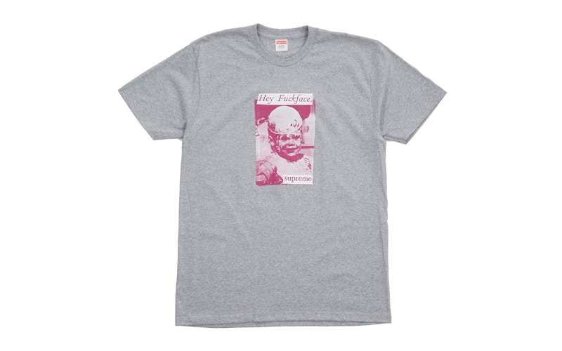Supreme Fuck Face Tee Heather Grijs