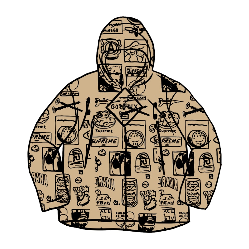 Supreme GORE-TEX Stickers Shell Jacket Tan