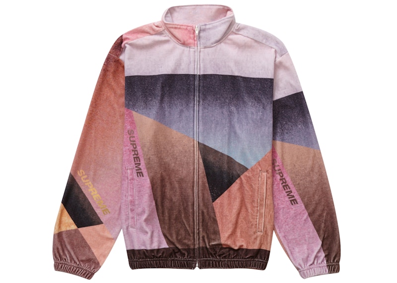 Supreme Geo Velour Track Jacket Roze