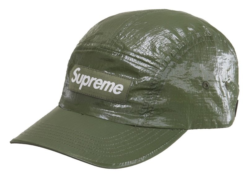 Supreme Gloss Ripstop Camp Cap Olijf