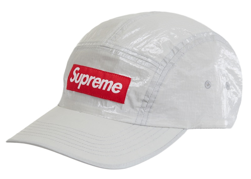 Supreme Gloss Ripstop Camp Cap Light Grijs