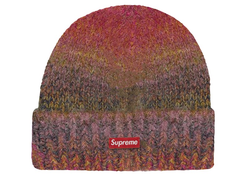 Supreme Gradient Stripe Beanie Rood
