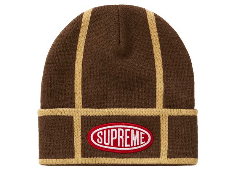 Supreme Grid Beanie Bruin