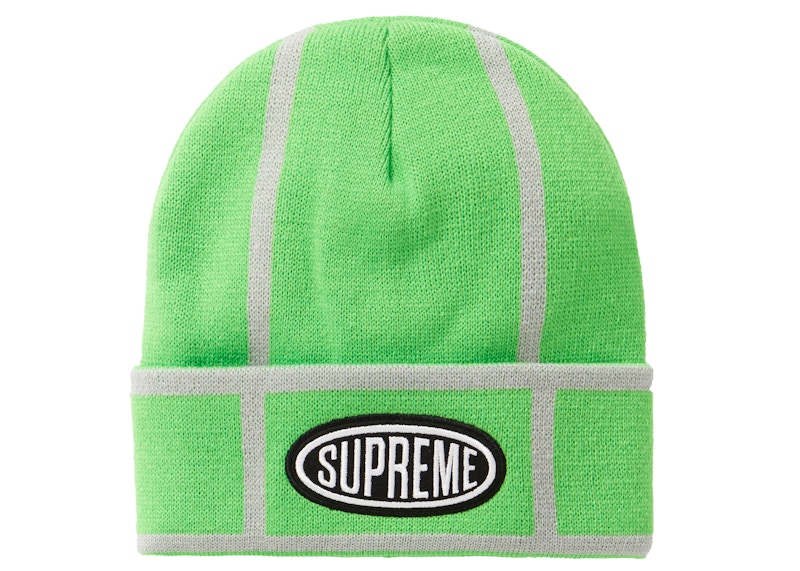 Supreme Grid Beanie Lime Groen