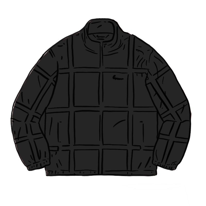 Supreme Grid Taping Velour Jacket Zwart