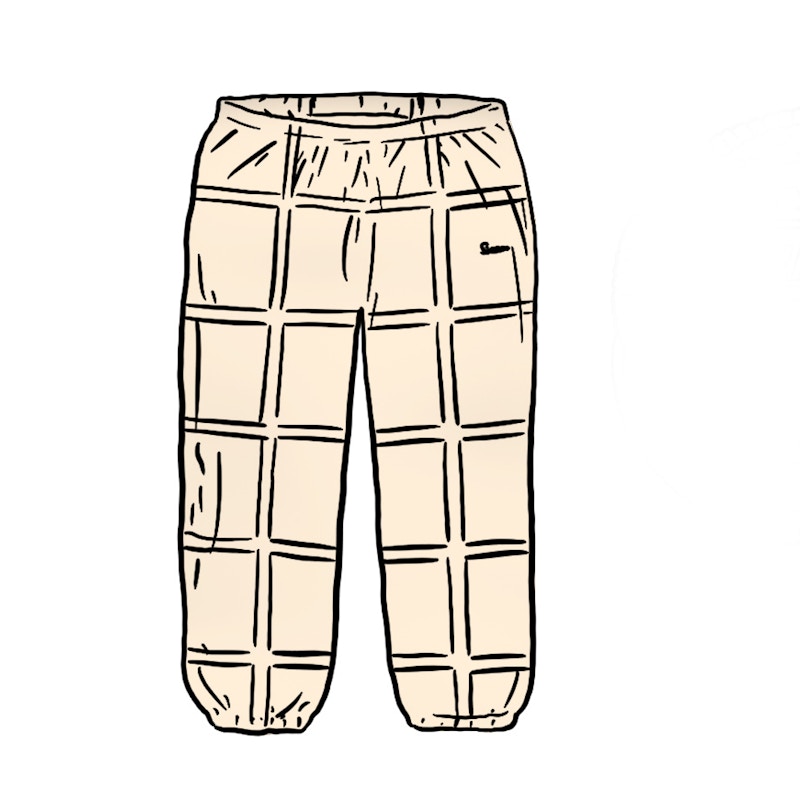 Supreme Grid Taping Velour Pant Off Creme