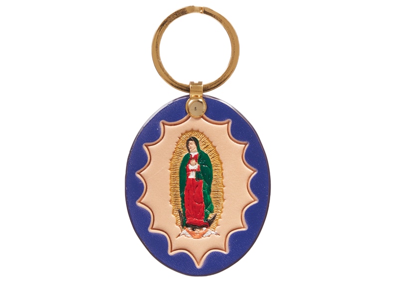 Supreme Guadalupe Leather Keychain Blauw