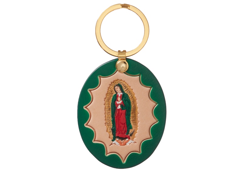 Supreme Guadalupe Leather Keychain Groen