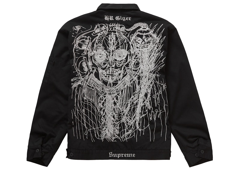 Supreme H.R. Giger Embroidered Work Jacket Zwart