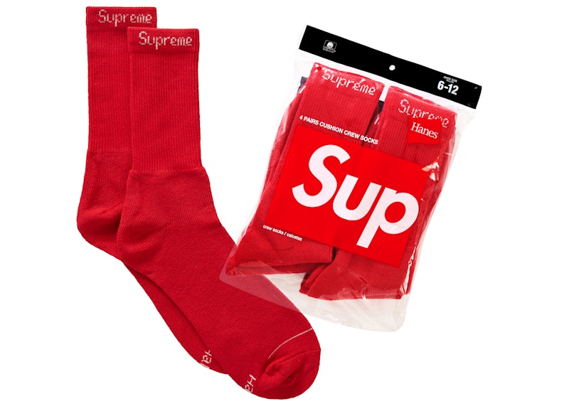 Supreme Hanes Socks Rood