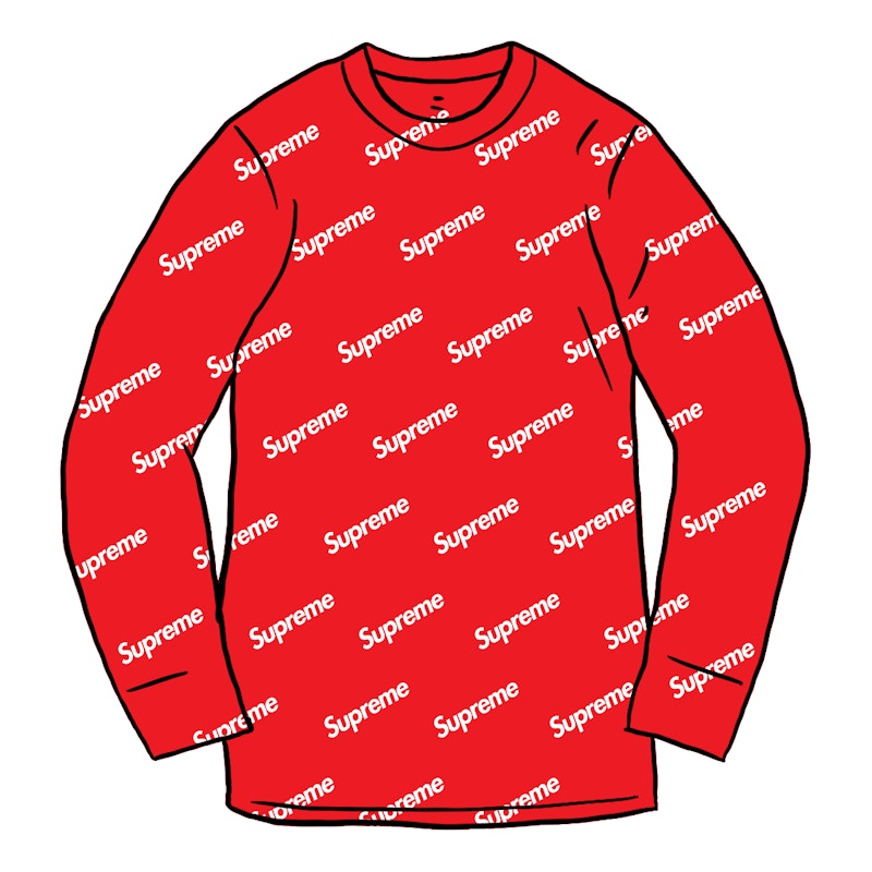 Supreme Hanes Thermal Crew Logos Rood