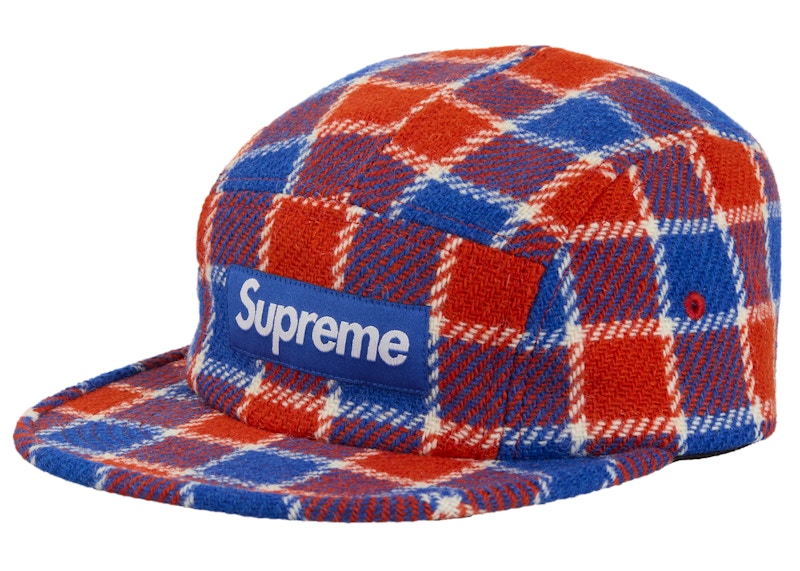 Supreme Harris Tweed Camp Cap Blauw
