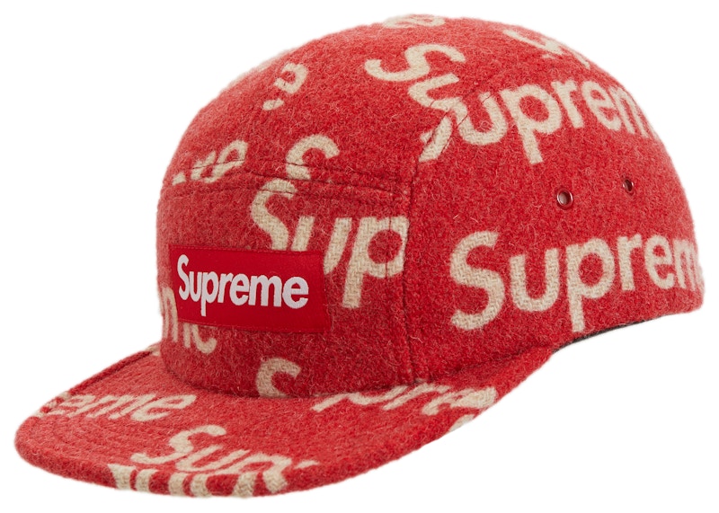 Supreme Harris Tweed Camp Cap Rood