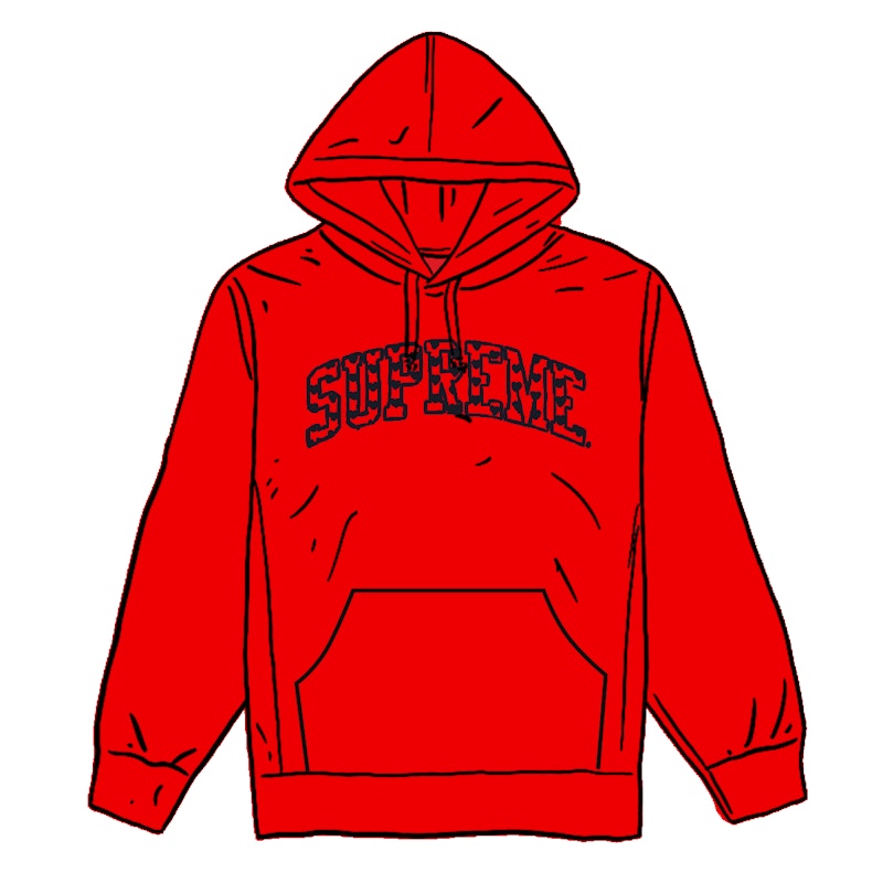 Supreme Hearts Arc Hooded Sweatshirt Rood