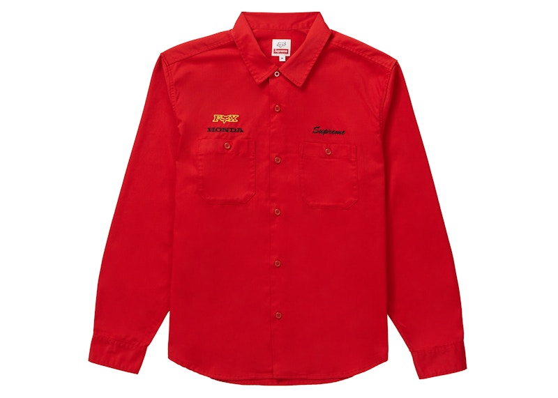 Supreme Honda Fox Racing Work Shirt Rood