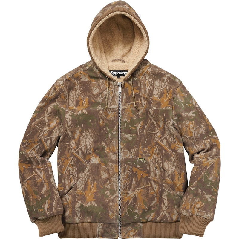 Supreme Hooded Suede Work Jacket Tree Camo