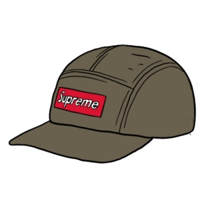 Supreme Inset Logo Camp Cap Olijf