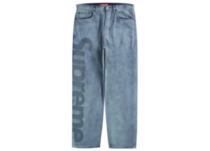 Supreme Inset Logo Jean Washed Blauw
