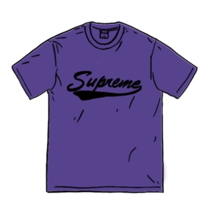 Supreme Intarsia Script S/S Top Paars