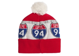 Supreme Interstate Reflective Beanie Rood