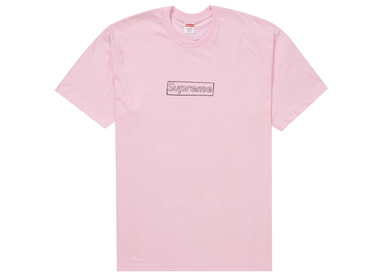 Supreme KAWS Chalk Logo Tee Light Roze