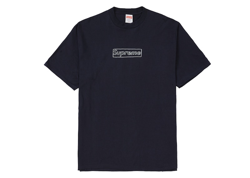 Supreme KAWS Chalk Logo Tee Blauw
