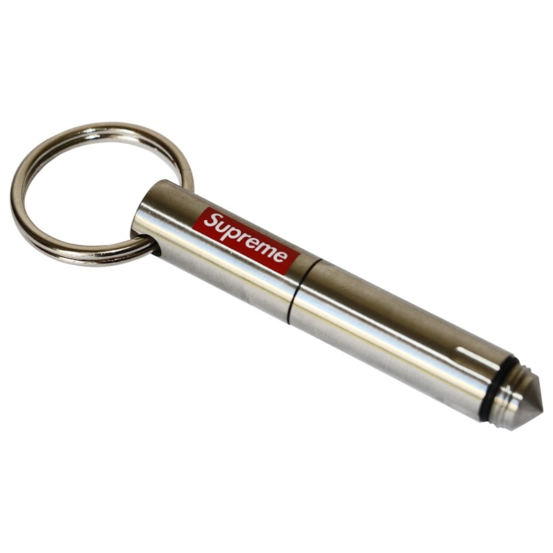 Supreme Keychain Pen Steel Zilver