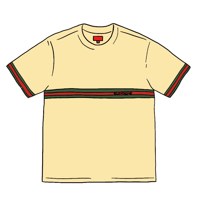 Supreme Knit Stripe S/S Top Light Geel