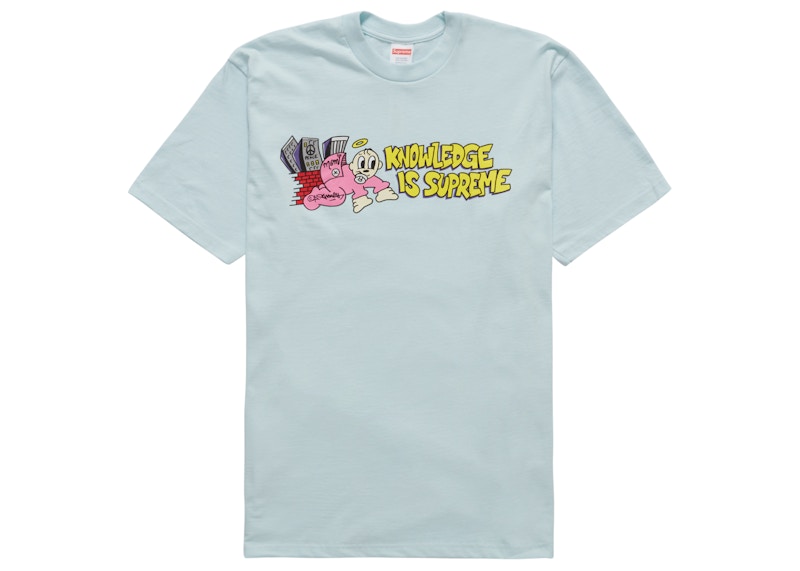 Supreme Knowledge Tee Pale Blauw