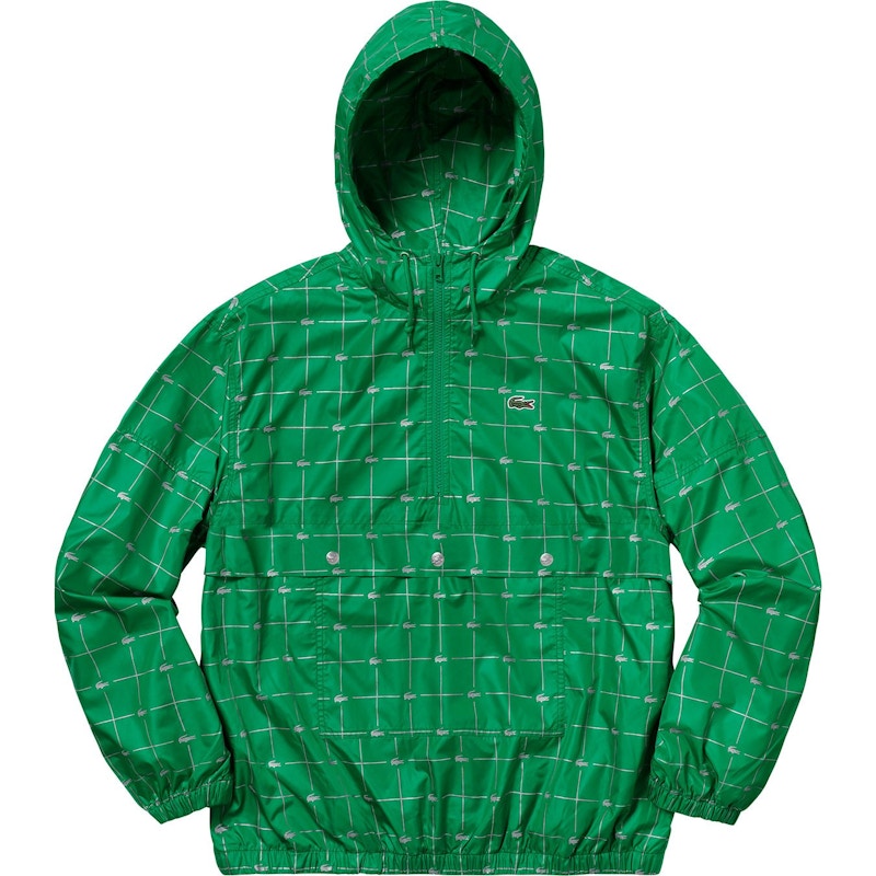 Supreme LACOSTE Reflective Grid Nylon Anorak Groen
