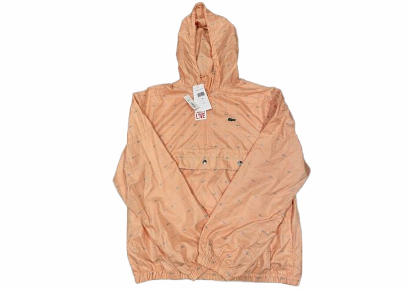 Supreme LACOSTE Reflective Grid Nylon Anorak Peach