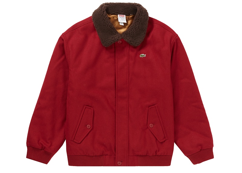 Supreme LACOSTE Wool Bomber Jacket Rood