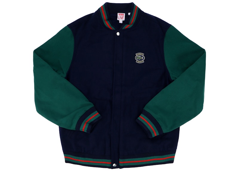 Supreme LACOSTE Wool Varsity Jacket Blauw
