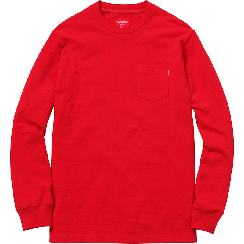 Supreme L/S Pocket Tee Rood