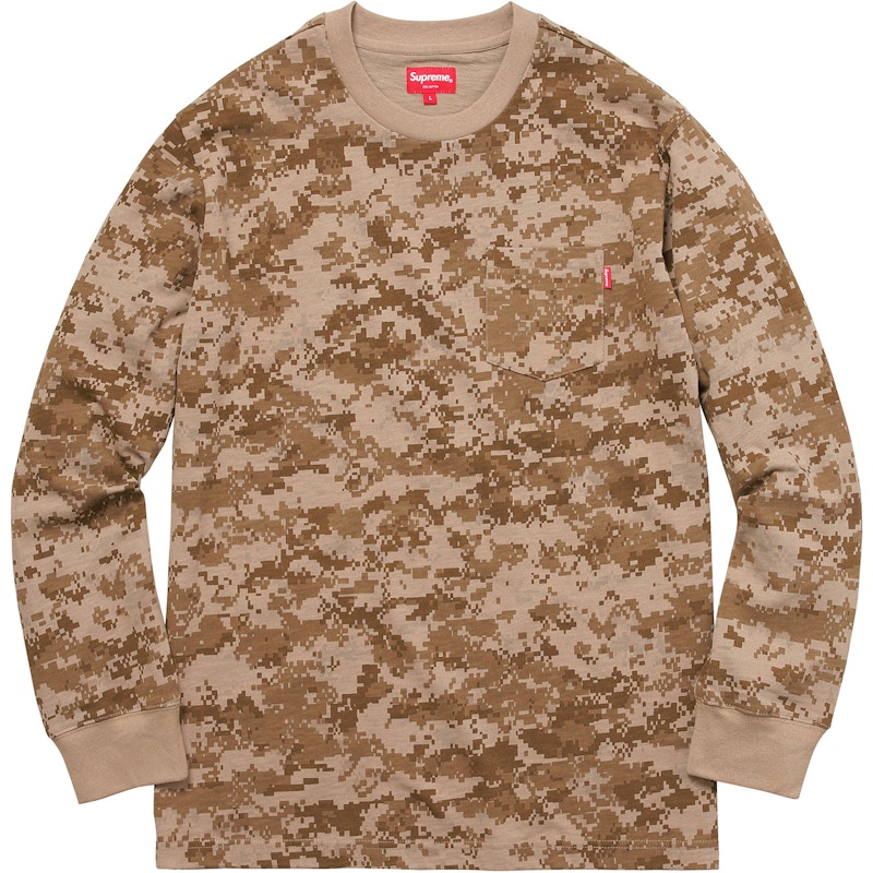 Supreme /S Pocket Tee Tan Digi Camo