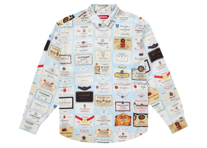 Supreme Label Shirt Light Blauw