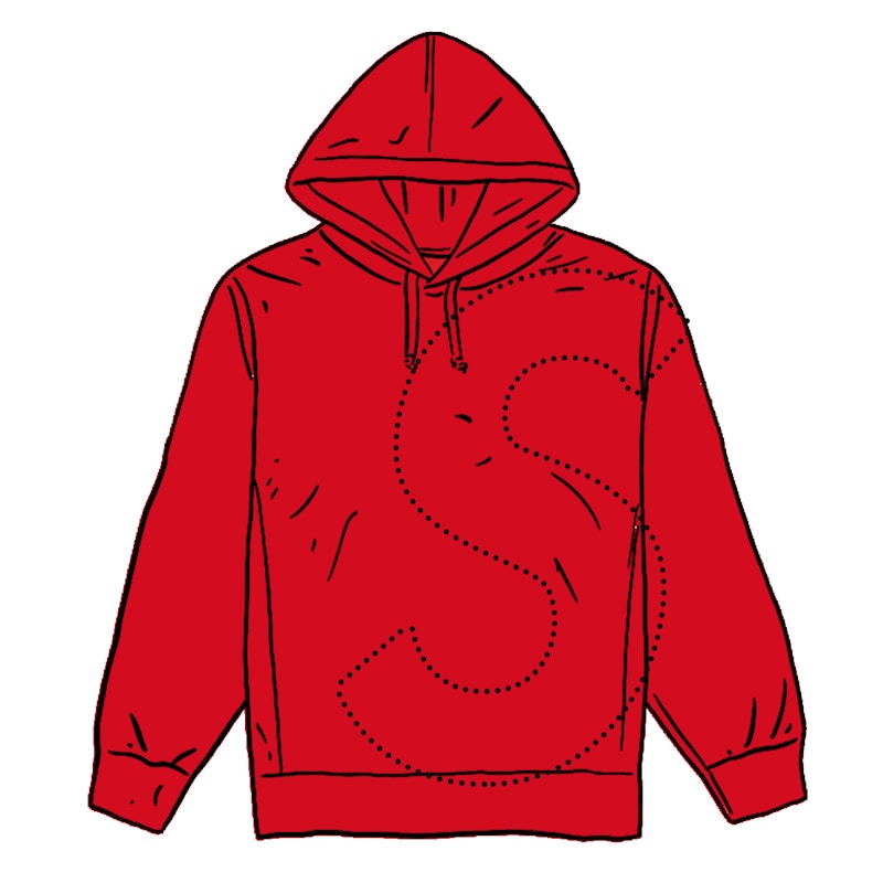 Supreme Laser Cut S Logo Hooded Sweatshirt Rood