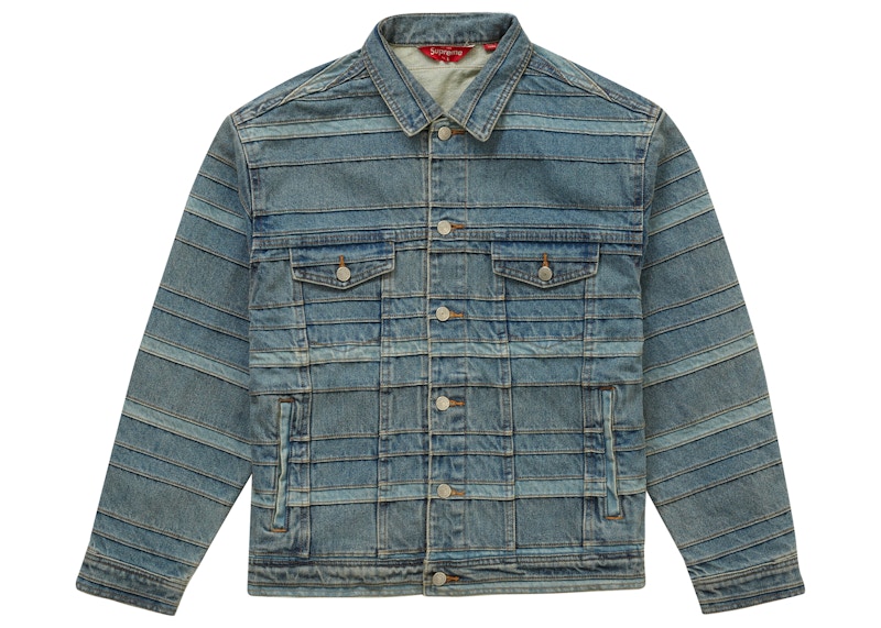 Supreme Layered Trucker Jacket Washed Blauw