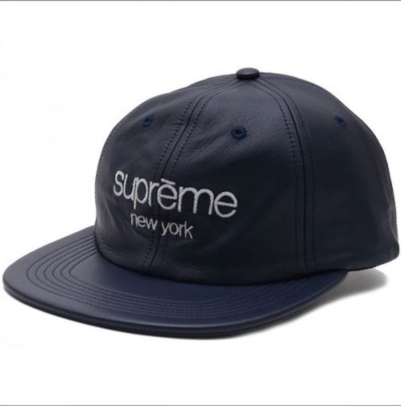 Supreme Leather Classic Logo 6 Panel Blauw