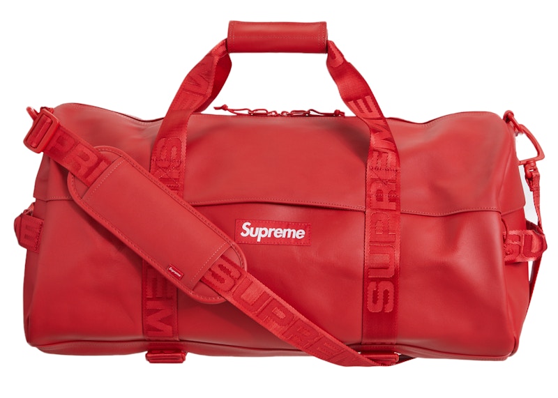 Supreme Leather Duffle Bag Rood