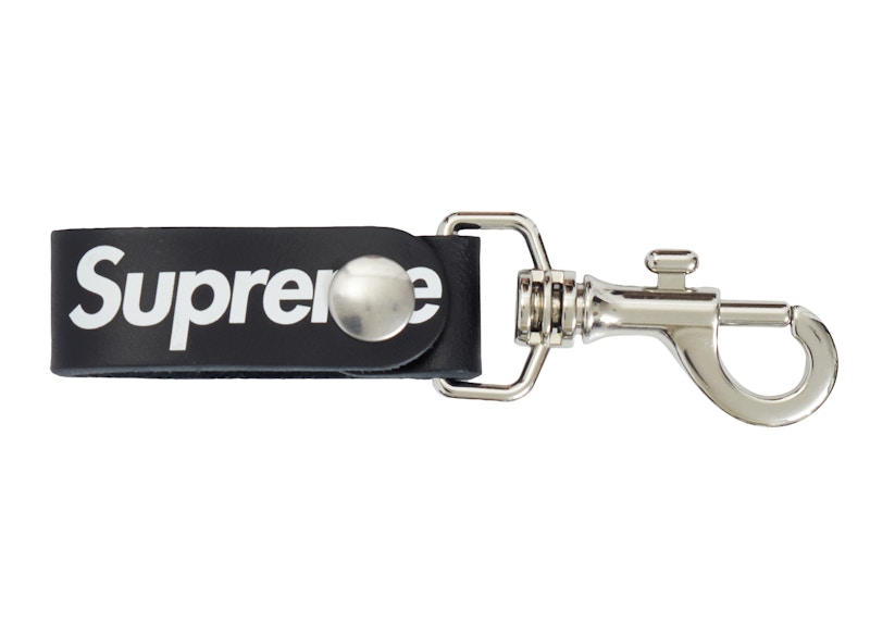 Supreme Leather Key Loop Zwart